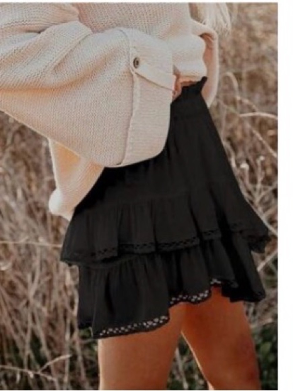 Black Tiered Ruffle Skirt